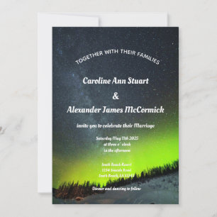 Aurora Borealis Stars Sky Wedding Kaart