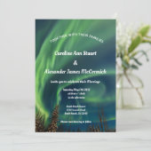 Aurora Borealis Stars Sky Wedding Kaart (Staand voorkant)
