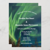 Aurora Borealis Stars Sky Wedding Kaart (Voorkant / Achterkant)