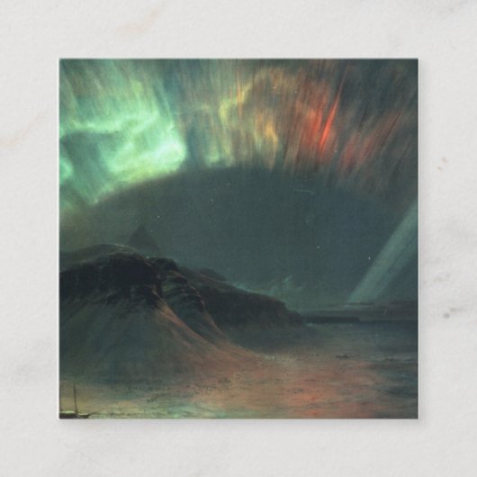 Aurora Borealis van de Frederic Edwin Church Vierkante Visitekaartje (Voorkant)