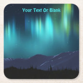 Aurora Borealis Vierkante Kartonnen Onderzetter (Voorkant)