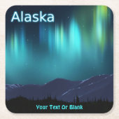 Aurora Borealis Vierkante Kartonnen Onderzetter (Voorkant)