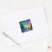 Aurora Borealis Vierkante Sticker (Envelop)