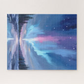 Aurora Borealis Watercolor Noorderlicht Geschilder Legpuzzel (Horizontaal)