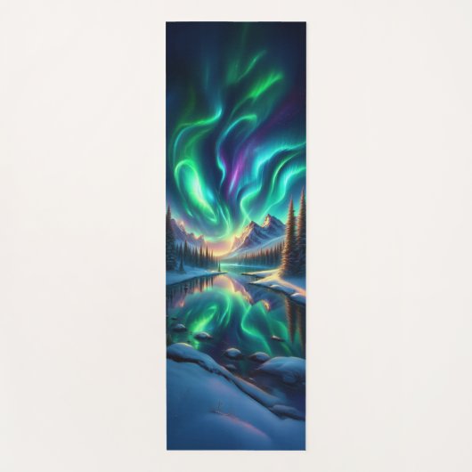 Aurora Borealis Winter Yoga Mat  (Voorkant)