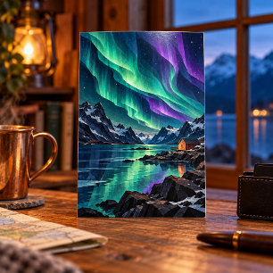 Aurora boven de Inham Kunstprint Poster
