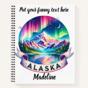 Aurora boven prachtige Alaskan pieken Notitieboek