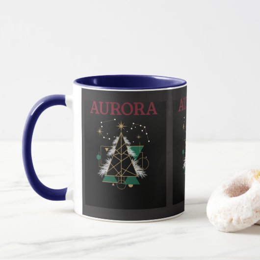 AURORA – Christmas Vector Mug for Winter Holidays (Avec donut)