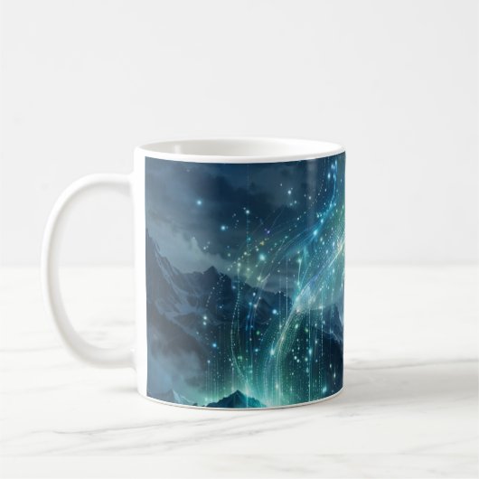 Aurora Code Cosmos Verkenning Kunst Mok (Links)