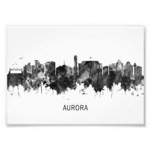 Aurora Colorado Skyline BW Foto Afdruk