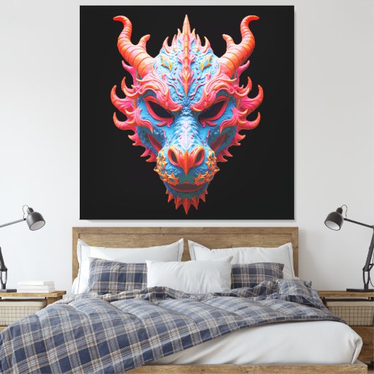 Aurora Dragon Mask Canvas Afdruk (Insitu (Slaapkamer))