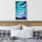Aurora Dreams Muurkunst | Het noorderlicht geïnspi Canvas Afdruk (Insitu (Slaapkamer))