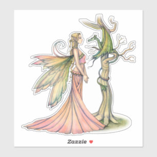 Aurora en de Draak Fee Kunst door Molly Harrison Sticker