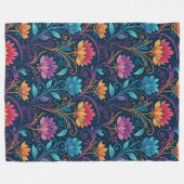Aurora Floral Motion Fleece Blanket Deken (Voorkant (Horizontaal))
