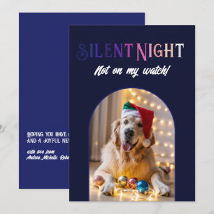 Aurora Gloed Grappige Huisdier Hond Kerst Foto Feestdagenkaart