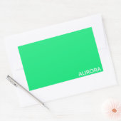 Aurora groene kleurnaam rechthoekige sticker (Envelop)