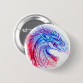 Aurora Ice dragon Ronde Button 5,7 Cm (Voorkant /achterkant)