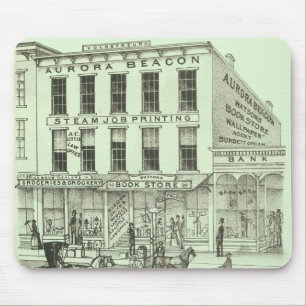 Aurora Illinois Aurora Beacon News 1871 Stone Lith Muismat