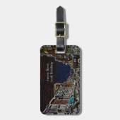 Aurora Illinois South Broadway Neon Art 1920 Bagagelabel (Voorkant verticaal)