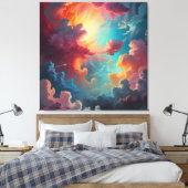 Aurora in de wolken canvas afdruk (Insitu (Slaapkamer))