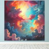 Aurora in de wolken canvas afdruk (Insitu (Houten vloer))