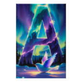 Aurora Letter A Poster | Northern Lights Art Print (Devant)