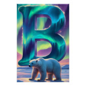 Aurora Letter B Poster | Northern Lights Art Print (Devant)