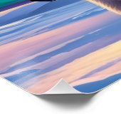 Aurora Letter B Poster | Northern Lights Art Print (Coin)