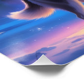 Aurora Letter H Poster | Northern Lights Art Print (Coin)