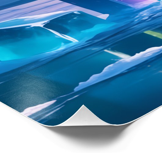 Aurora Letter I Poster | Northern Lights Art Print (Coin)