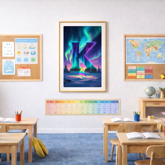 Aurora Letter K Poster | Kunst van het noorderlich Perfect Poster