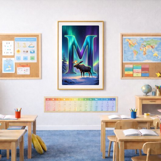 Aurora Letter M Poster | Kunst van het Noorderlich Perfect Poster