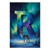 Aurora Letter R Poster | Northern Lights Art (Devant)
