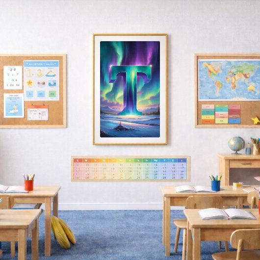 Aurora Letter T Poster | Kunst van het Noorderlich Perfect Poster