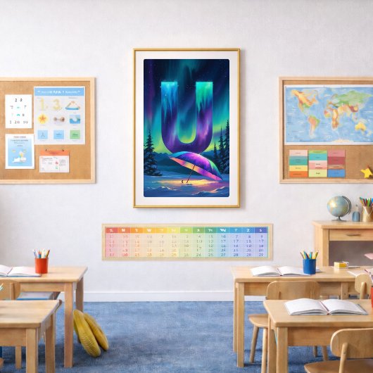 Aurora Letter U Poster | Kunst van het noorderlich Perfect Poster