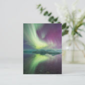 Aurora Lights in Lagoon | Jokulsarlon, Iceland Briefkaart (Staand voorkant)