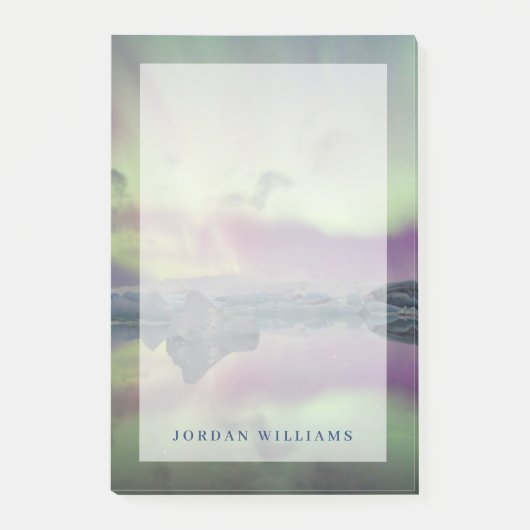 Aurora Lights Reflect Lagoon | Iceland Post-it® Notes (Voorkant)