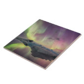 Aurora Lights Reflecteren in Lagoon Tegeltje (Zijkant)