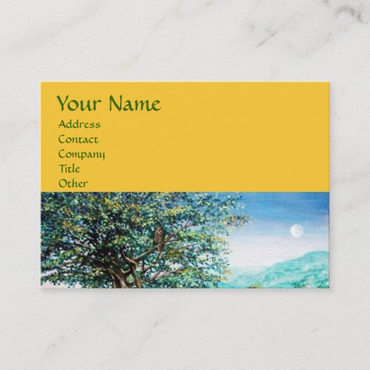 AURORA/MAGIC TREE, groen, blauw, geel Visitekaartje (Voorkant)