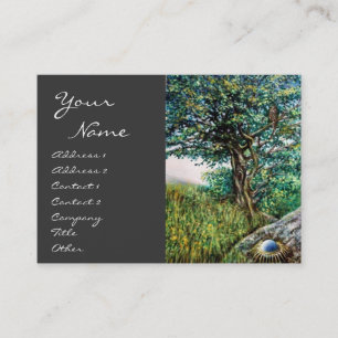 AURORA/MAGIC TREE, groen, blauw, grijs Visitekaartje