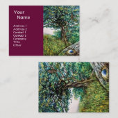 AURORA/MAGIC TREE, groen, blauw, paars Visitekaartje (Voorkant / Achterkant)