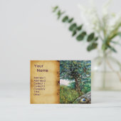 AURORA/MAGIC TREE, groen, blauw, perkament Visitekaartje (Staand voorkant)