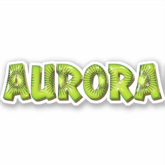Aurora Name Kiwi Design Aufkleber Sticker (Voorkant)