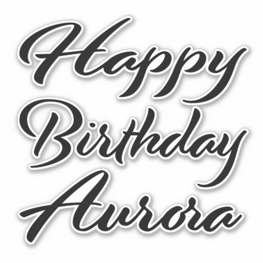 Aurora Name Vorname black Sticker Geburtstag (Voorkant)