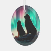 Aurora Newfoundlands Circle Ornament (Voorkant links)