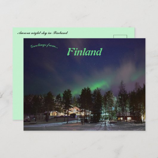 Aurora Night Sky in Finland Briefkaart (Voorkant / Achterkant)