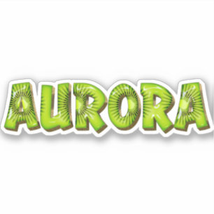 Aurora Nom Kiwi Design Autocollants