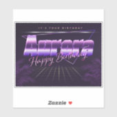 Aurora Prénom lila retro Sticker (Feuille)