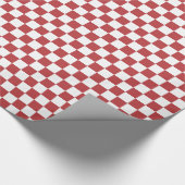 Aurora rood en wit geruit cadeaupapier (Hoek)