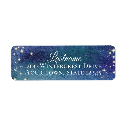 Aurora Sparkle Sky Watercolor Etiket (Voorkant)
